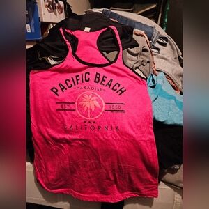 Pacific Beach Pink Racer Back Tank Top XXL